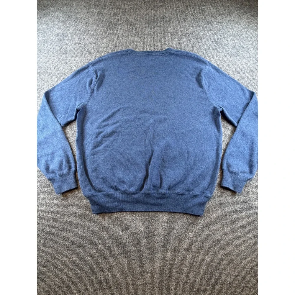 Polo Ralph Lauren Mens Blue Cotton Crewneck Sweater Red Pony Logo Size M